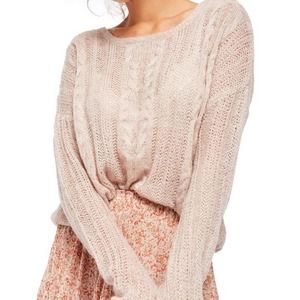 Free People Angel Soft sweater in neutral pink